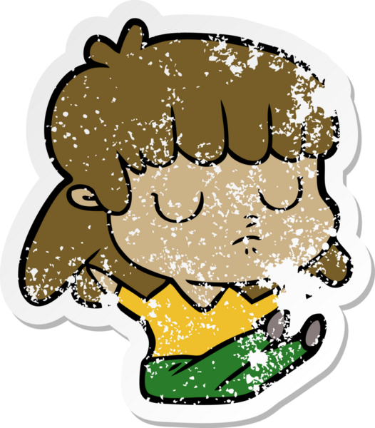 Bir insan tarafından çizilmiş ilgisiz bir karikatür çıkartması.