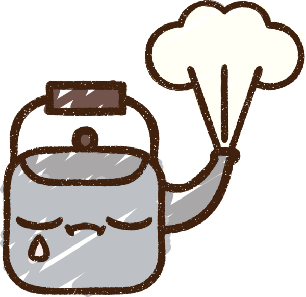 Bir insan tarafından çizilen Kaynayan Kettle Tebeşiri