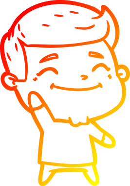 Bir insan tarafından çizilmiş mutlu bir çizgi film karakterinin çizimi.