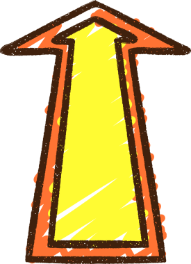 Bir insan tarafından çizilen ok tebeşiri işaretleniyor