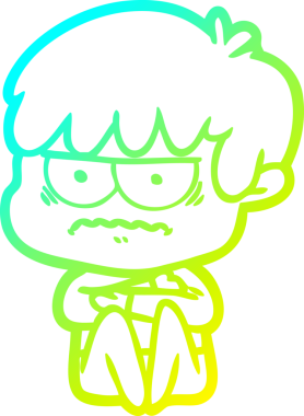 Bir insan tarafından çizilmiş soğuk gradyan çizgi film karakteri.