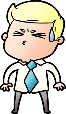 Bir insan tarafından çizilmiş terleyen çizgi film adamı.