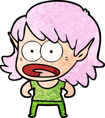 Bir insan tarafından çizilen elf kızı şok etti.