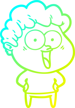 Bir insan tarafından çizilmiş mutlu bir adamın soğuk çizgi çizimi.