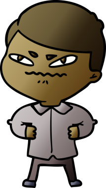 Bir insan tarafından çizilmiş kızgın bir adam.