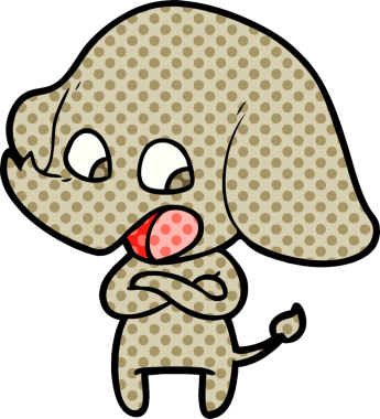 Bir insan tarafından çizilmiş şirin bir fil.