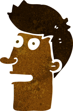 karikatür bir insan tarafından çizilmiş erkek yüzü