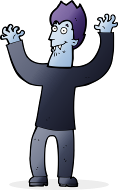 Bir insan tarafından çizilmiş cadılar bayramı vampiri çizgi filmi.