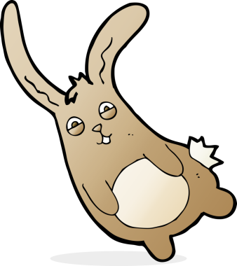 Bir insan tarafından çizilmiş komik çizgi film tavşanı