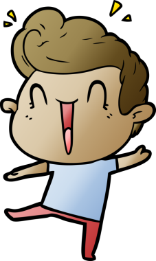 Bir insan tarafından çizilmiş heyecanlı bir çizgi film.