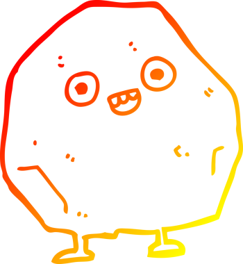 Bir insan tarafından çizilmiş bir karikatür kayasının sıcak eğimli çizimi