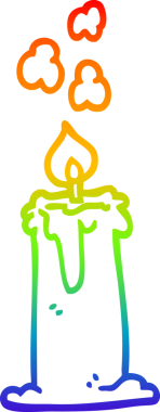 Gökkuşağı gradyan çizgi çizimi Bir insan tarafından çizilmiş mum çizgi