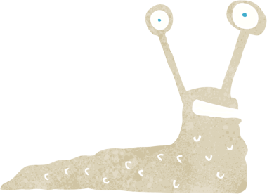 Bir insan tarafından çizilmiş karikatür sümüklüböceği