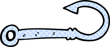 Bir insan tarafından çizilmiş karalama balık kancası.