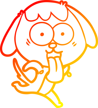 Bir insan tarafından çizilmiş sevimli bir köpeğin sıcak çizgi çizgisi.