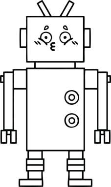 Bir insan tarafından çizilmiş robot çizimi