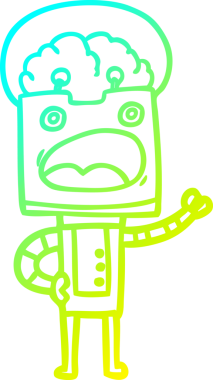 Bir insan tarafından çizilmiş soğuk gradyan robot çizimi