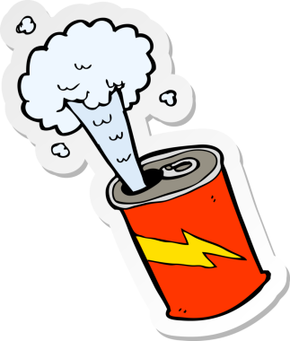 Bir insan tarafından çizilmiş gazoz kutusunun çıkartması.