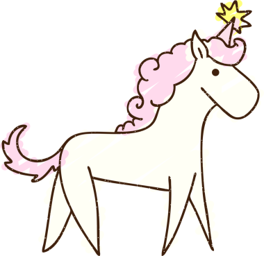 Bir insan tarafından çizilen tek boynuzlu at tebeşiri.