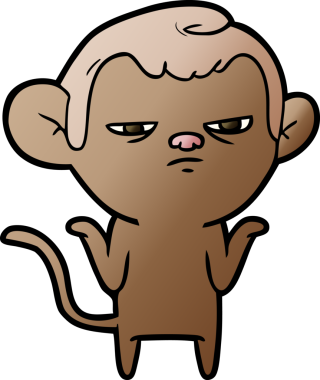 Bir insan tarafından çizilmiş çizgi maymun.