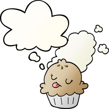 Düşünce baloncuklu tatlı çizgi film turtası bir insan tarafından çizilmiş.