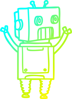 Bir insan tarafından çizilmiş soğuk gradyan robot çizimi