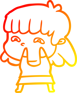 İnsan tarafından çizilmiş endişeli bir karikatür çizimi.