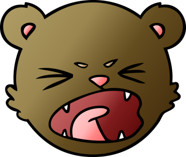 Bir insan tarafından çizilmiş sevimli bir oyuncak ayı yüzü.