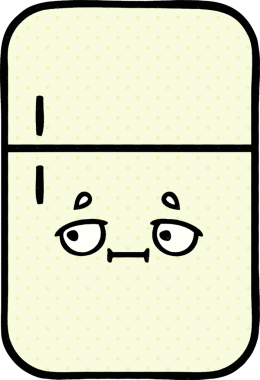 Bir insan tarafından çizilmiş buzdolabı karikatürü.