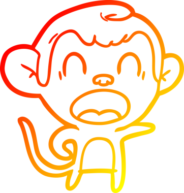 Bir insan tarafından çizilmiş bağıran çizgi film maymunu çizimi