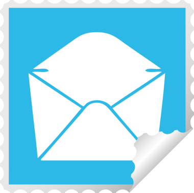 Bir insan tarafından çizilmiş kare soyulmuş garip karikatür zarfı.