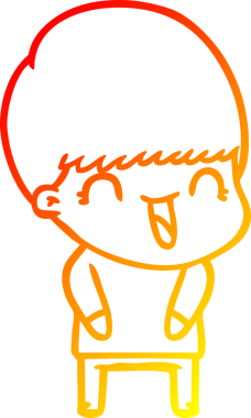 Bir insan tarafından çizilmiş mutlu çizgi film çocuğu çizimi.