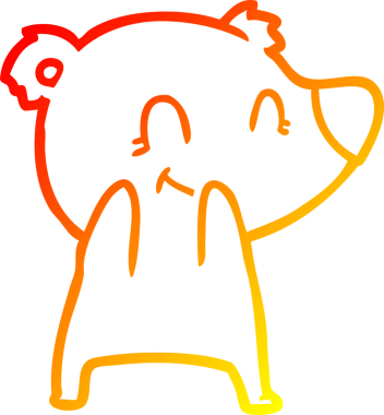 Bir insan tarafından çizilmiş dost bir ayı karikatürünü çiziyorum.