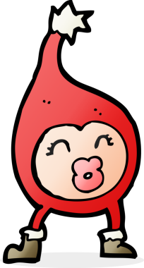 Bir insan tarafından çizilmiş komik bir Noel yaratığı.