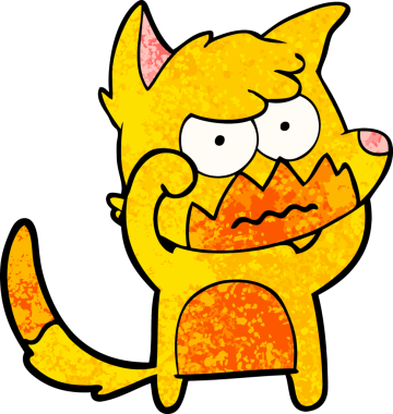 Bir insan tarafından çizilmiş tilki çizgi film karakteri