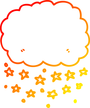 Bir insan tarafından çizilen yağmur bulutunun sıcak çizgi çizimi