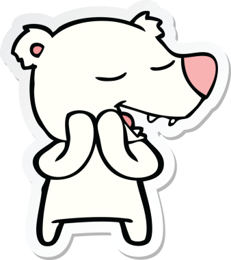 Bir insan tarafından çizilmiş kutup ayısının çıkartması.