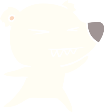 kızgın kutup ayısı düz renkli çizgi film bir insan tarafından çizildi.