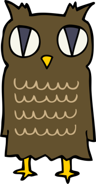 bir insan tarafından çizilmiş bir baykuş.