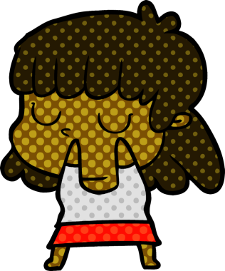 Bir insan tarafından çizilmiş ilgisiz bir kadın çizgi filmi.