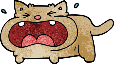 Bir insan tarafından çizilmiş karalama ağlayan kedi.