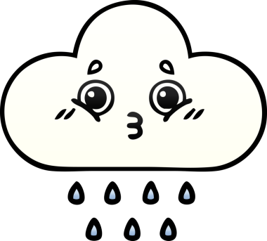 Bir insan tarafından çizilen yağmur bulutunun gölgeli çizimi