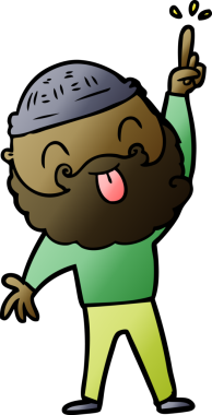 Bir insan tarafından çizilmiş sakallı bir adam.