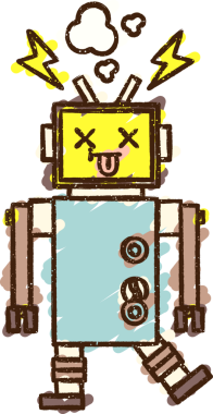 Bir insan tarafından çizilen robot tebeşiri.