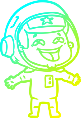 Bir insan tarafından çizilmiş gülen astronotun soğuk gradyan çizimi