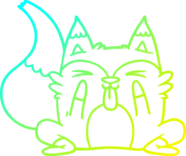 Bir insan tarafından çizilmiş komik bir tilkinin soğuk çizgi çizimi