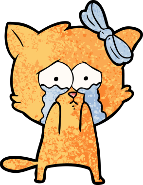 Bir insan tarafından çizilmiş çizgi film kedisi.