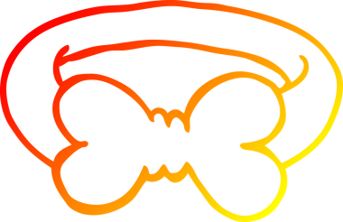 Bir insan tarafından çizilmiş çizgi film papyonunun sıcak çizgi çizimi