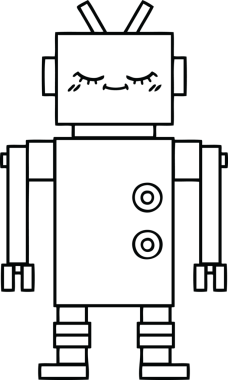 Bir insan tarafından çizilmiş robot çizimi