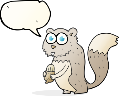 İnsan tarafından çizilmiş fındıklı kızgın sincap serbest konuşma balonu karikatürü.